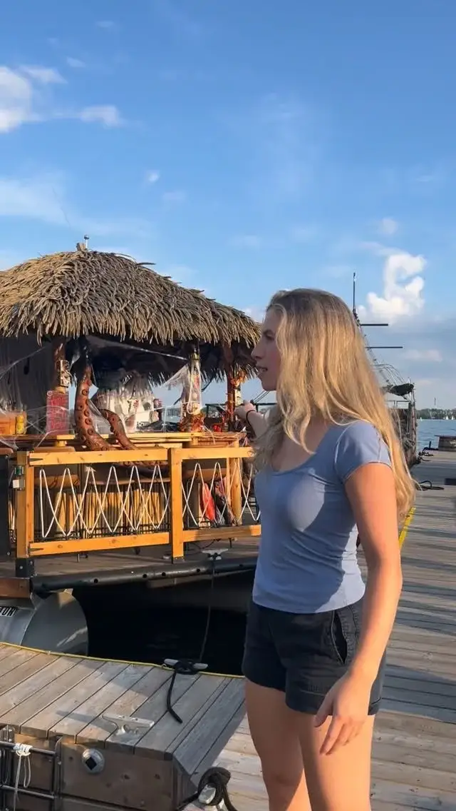A guest on board with the CN Tower behind